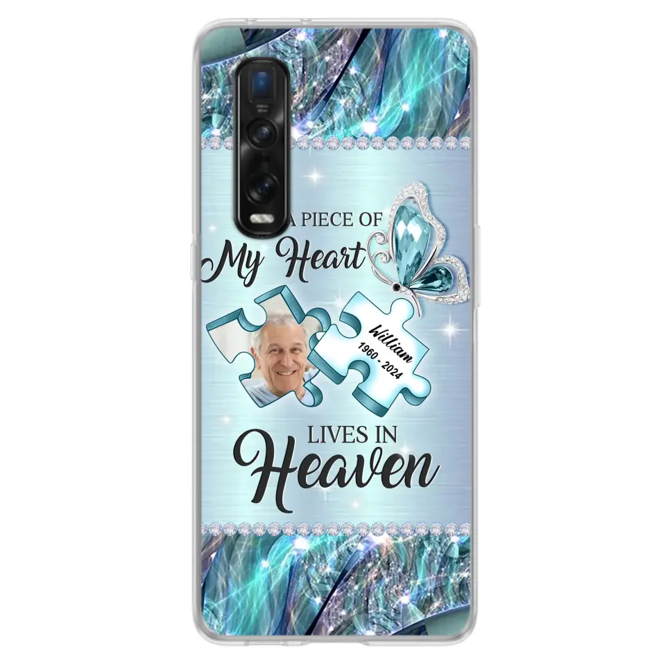Custom Personalized Memorial Photo Phone Case - Memorial Gift Idea for Father's Day - A Piece Of My Heart Lives In Heaven - Case for Xiaomi/Huawei/Oppo