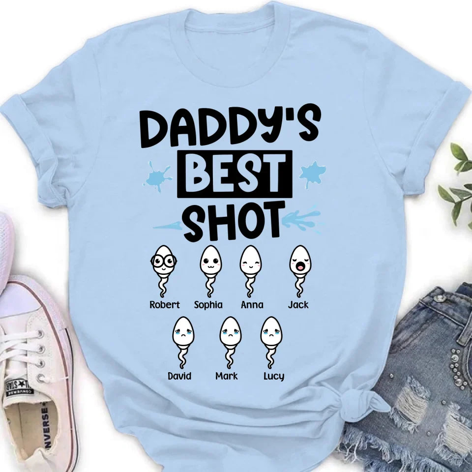 Personalized Sperm Shirt/Hoodie - Gift Idea For Father's Day with up to 7 Sperms - Daddy's Best Shot