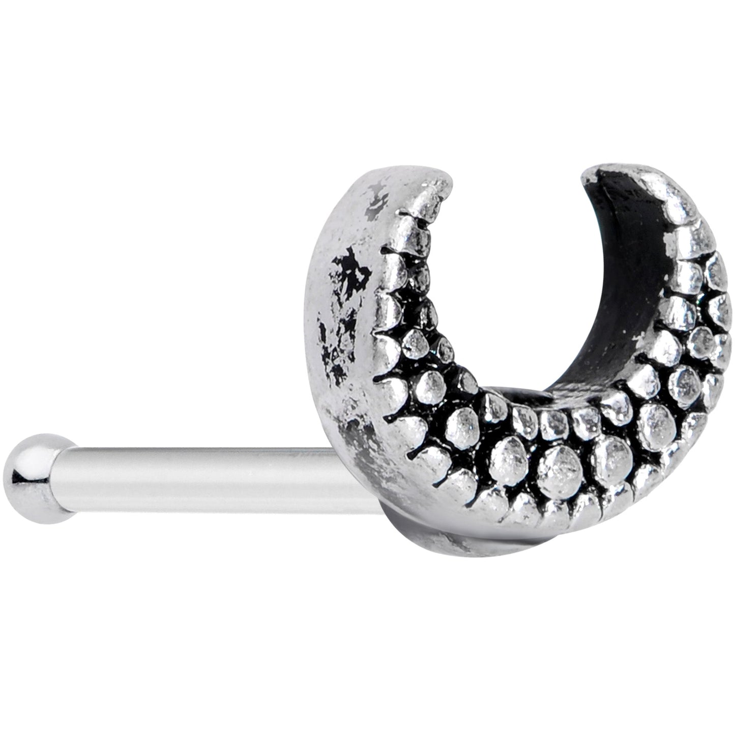20G 5/16 Textured Crescent Moon Nose Bone