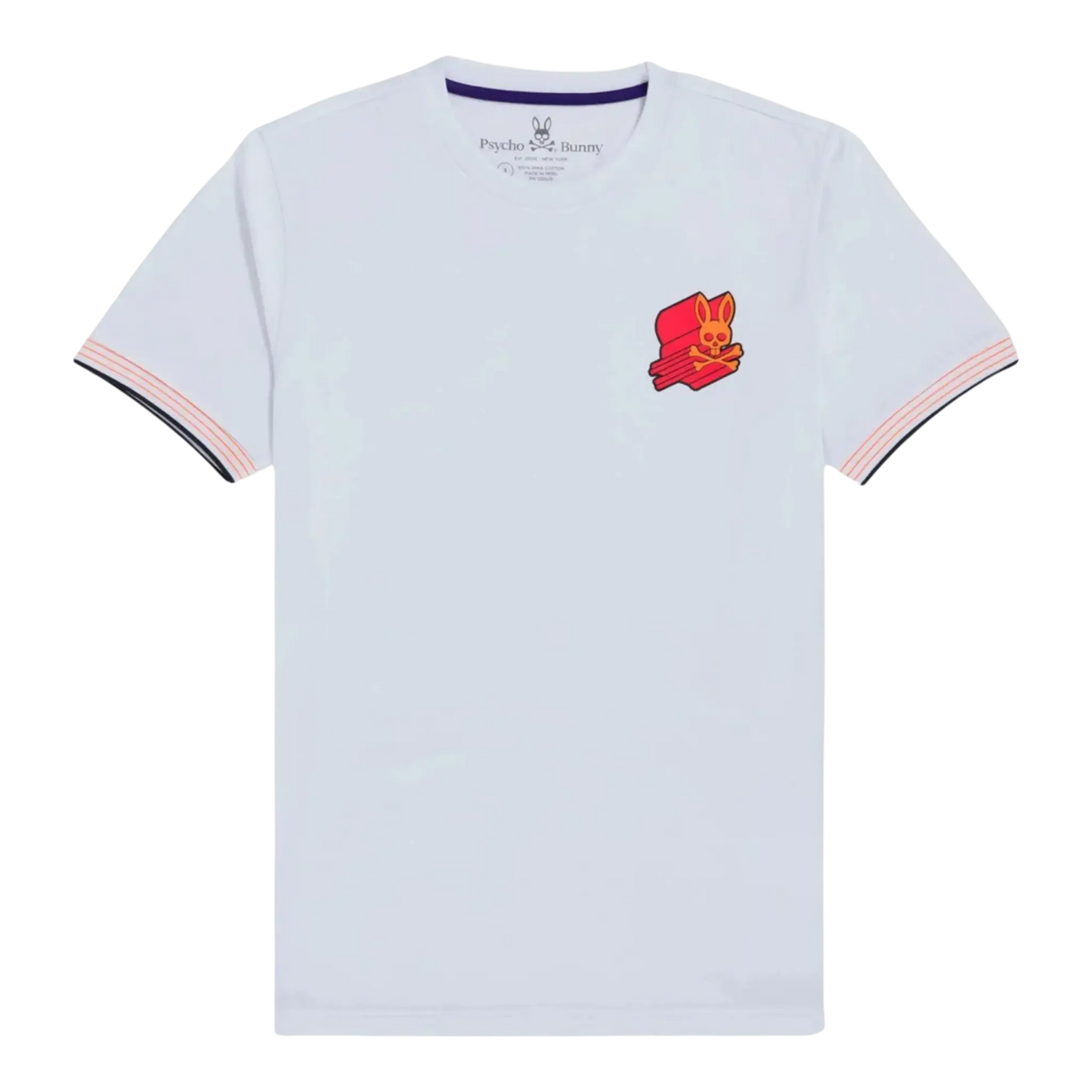 Psycho Bunny Asher Chest Logo Men T‑Shirt White