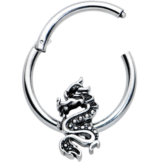 16G 3/8 Regal Medieval Dragon Hinged Segment Ring