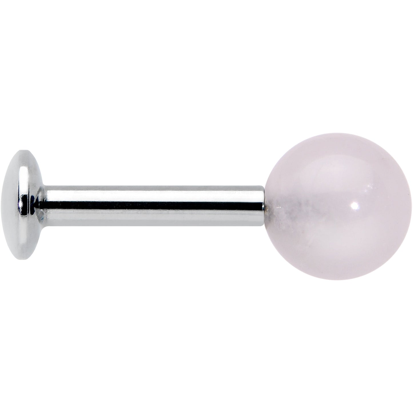 16G 1/4 Elegant Pink Rose Quartz Internal Threaded Labret Tragus