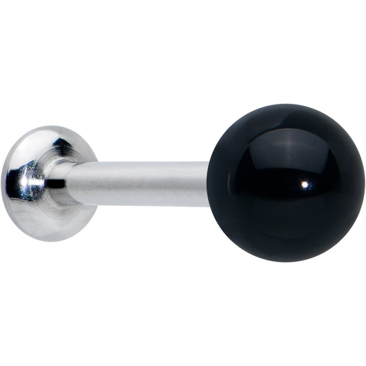 16G 5/16 Elegant Black Agate Internally Threaded Labret Tragus
