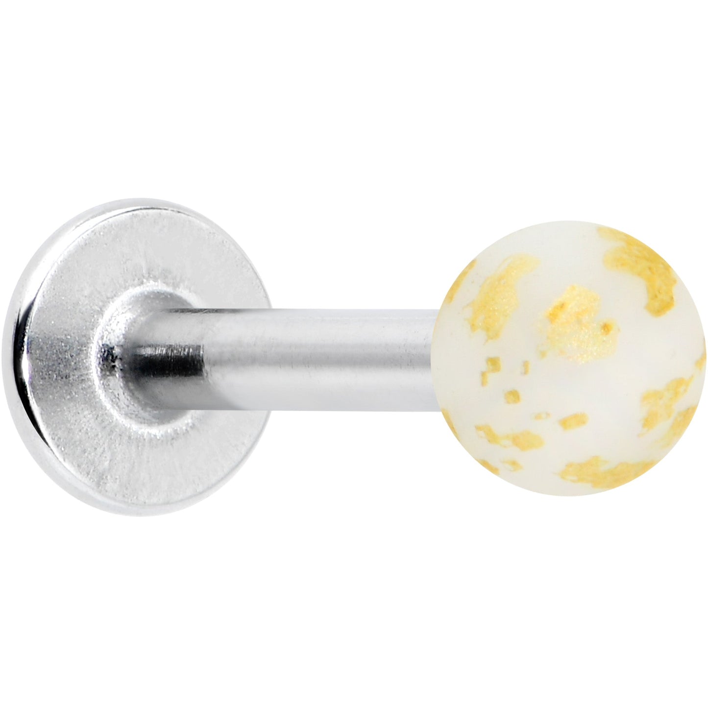16G 5/16 Matte White Splatter Pattern Labret Monroe Tragus