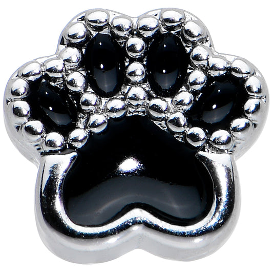 20G 1/4 Textured Black Paw Print Nose Bone