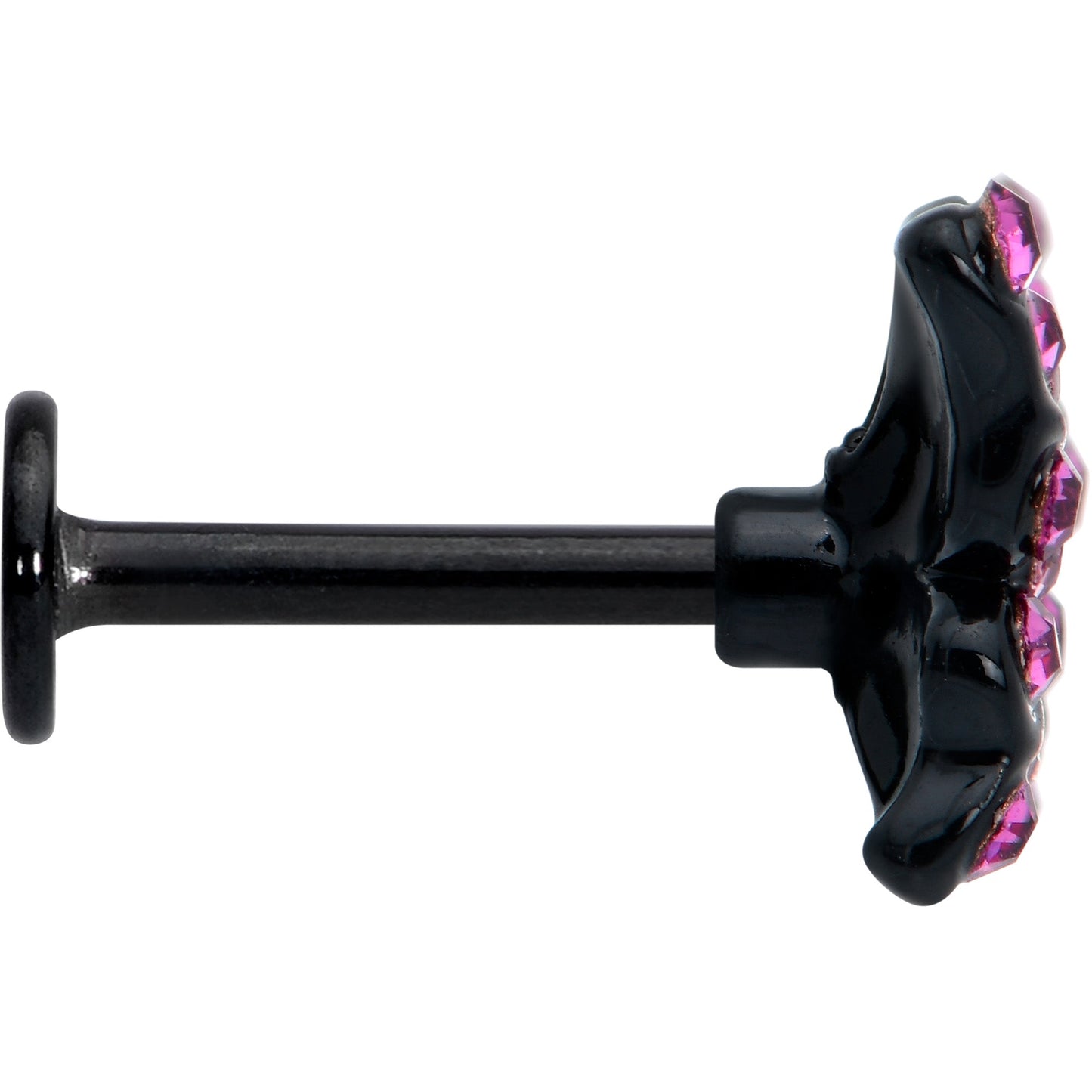16G 5/16 Pink Gem Black Midnight Butterfly Labret Monroe Tragus