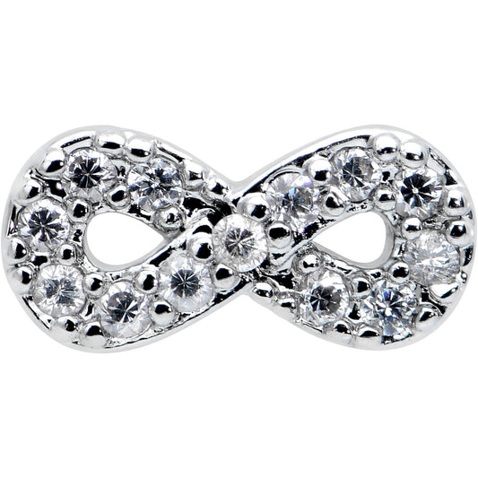 16G 5/16 Clear CZ Gem Internal Thread Infinity Sign Labret Tragus