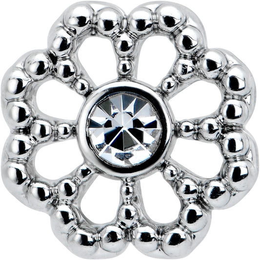 16G 5/16 Clear Gem Baroque Fabulous Flower Labret Monroe Tragus