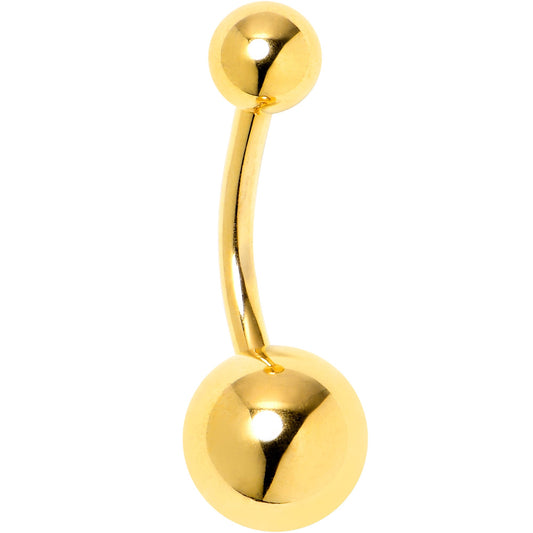 Gold Tone ASTM F-136 Implant Grade Titanium Internally Threaded Belly Ring