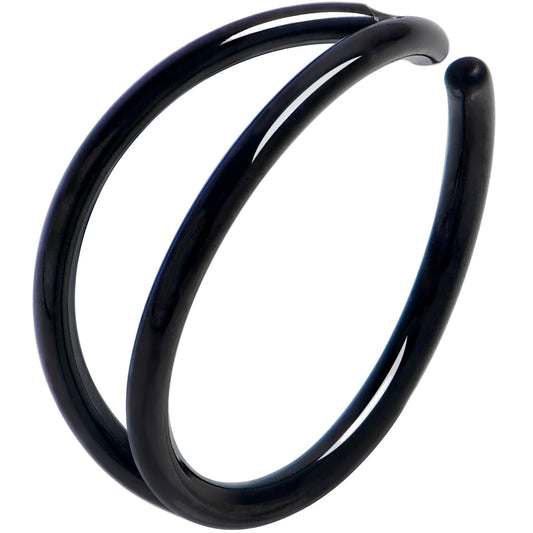 20G 5/16 Black Double Nose Hoop