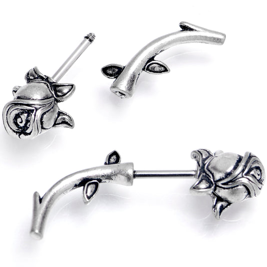 16G 5/16 Optical Illusion Rose Flower Cheater Plug Set