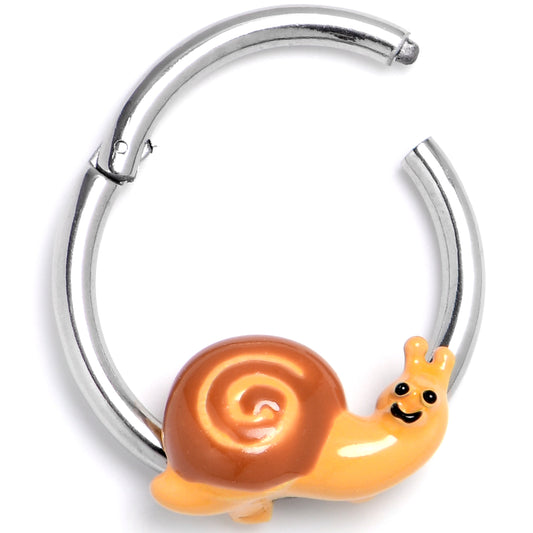 16G 3/8 Cottagecore Snail Hinged Segment Ring