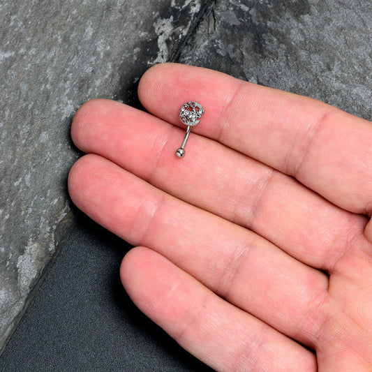 16G 5/16 Clear Gem Lunar Dragonfly Curved Eyebrow Ring