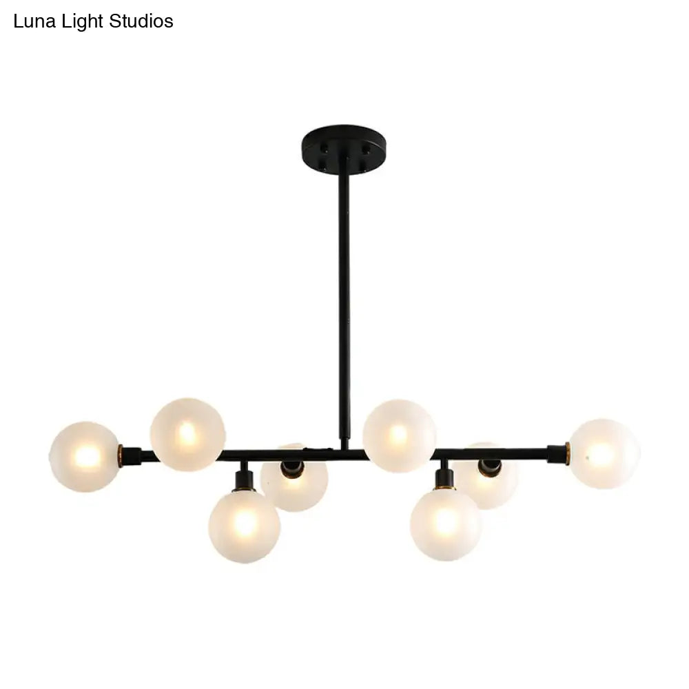 DecorBites™ 8-Light Black Nordic Globe Island Pendant for Restaurants