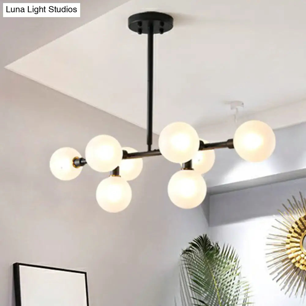 DecorBites™ 8-Light Black Nordic Globe Island Pendant for Restaurants