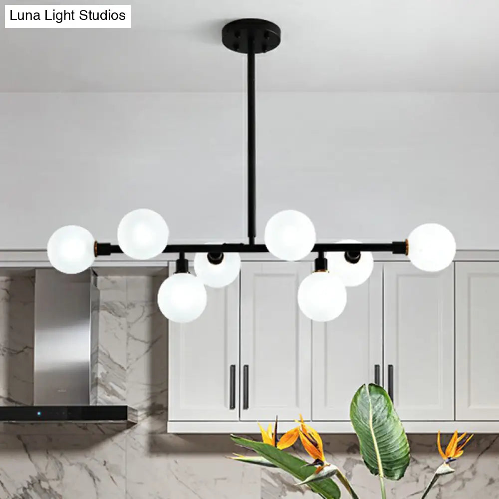 DecorBites™ 8-Light Black Nordic Globe Island Pendant for Restaurants