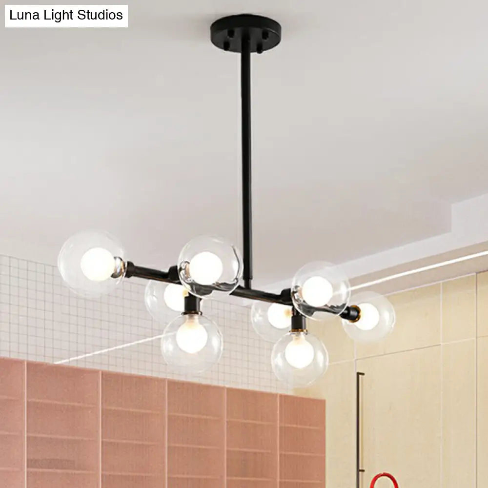 DecorBites™ 8-Light Black Nordic Globe Island Pendant for Restaurants