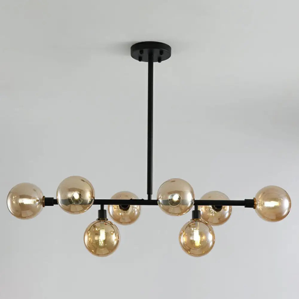 DecorBites™ 8-Light Black Nordic Globe Island Pendant for Restaurants