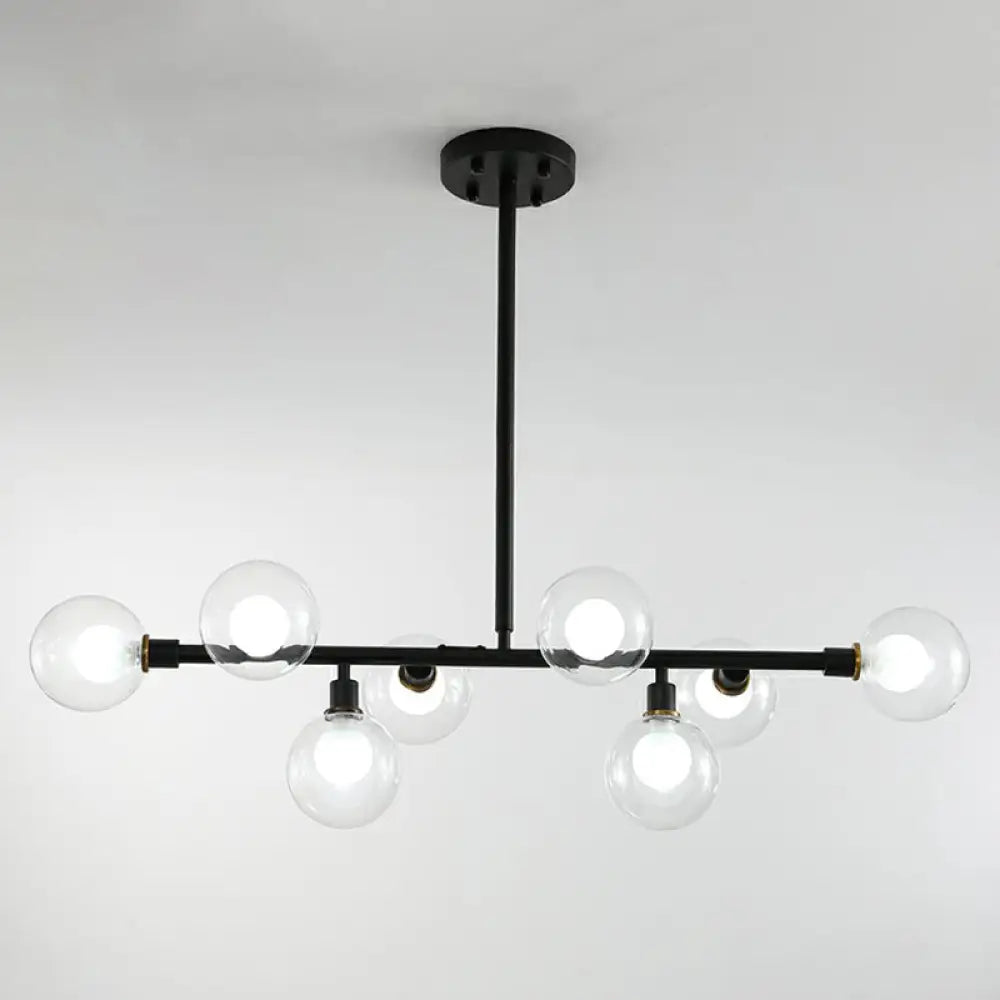 DecorBites™ 8-Light Black Nordic Globe Island Pendant for Restaurants