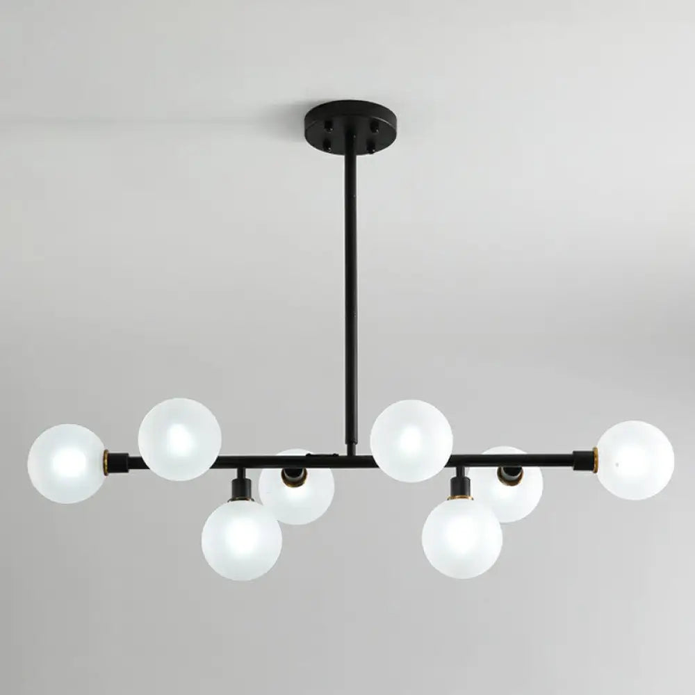 DecorBites™ 8-Light Black Nordic Globe Island Pendant for Restaurants