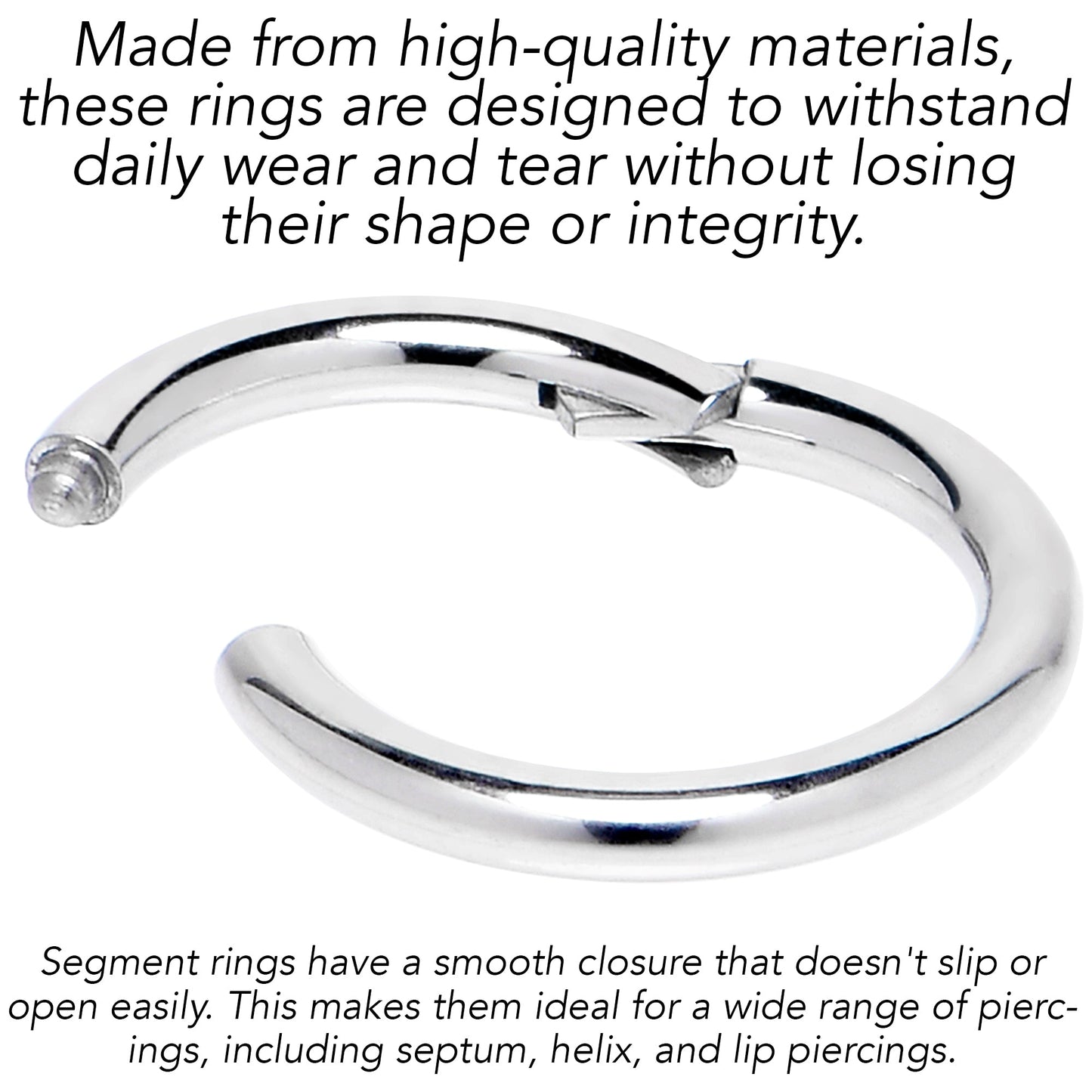 8G 3/8 316L Surgical Steel Precision Hinged Segment Hoop