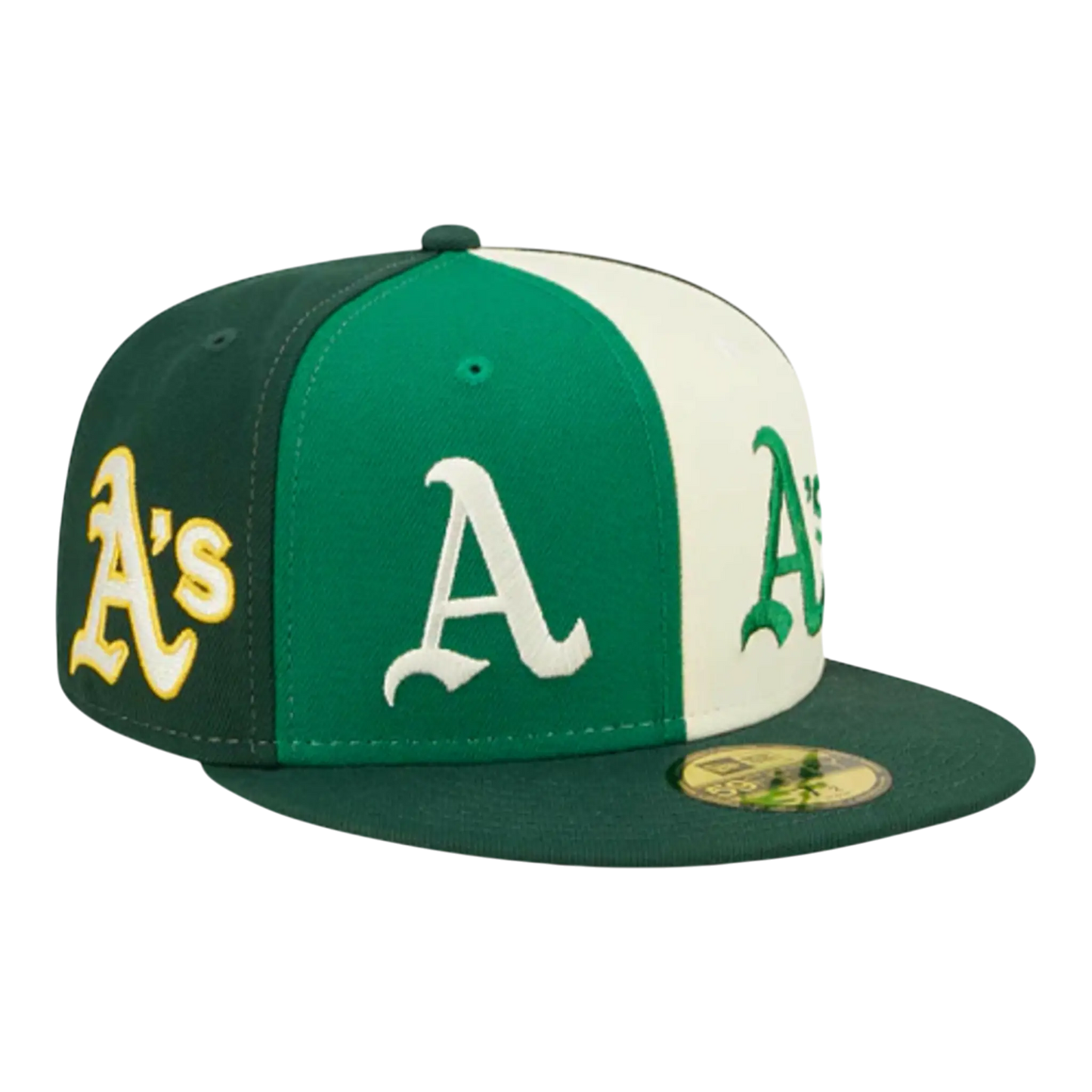 New Era 59Fifty MLB Oakland Athletics Logo Pinwheel Fitted Hat Multi/Green