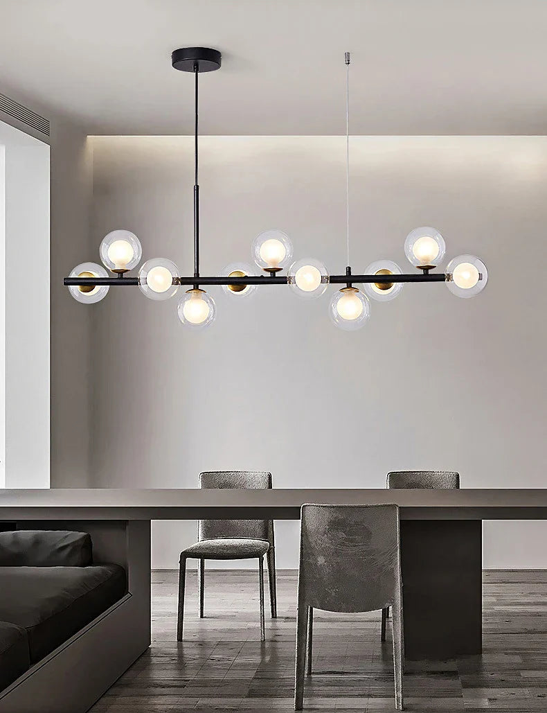 DecorBites™ 9-Light Modern Black LED Chandelier