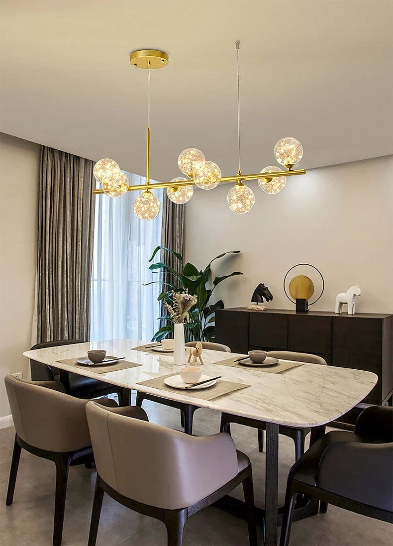 DecorBites™ 9-Light Modern Black LED Chandelier