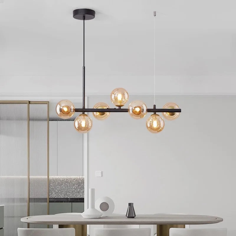 DecorBites™ 9-Light Modern Black LED Chandelier