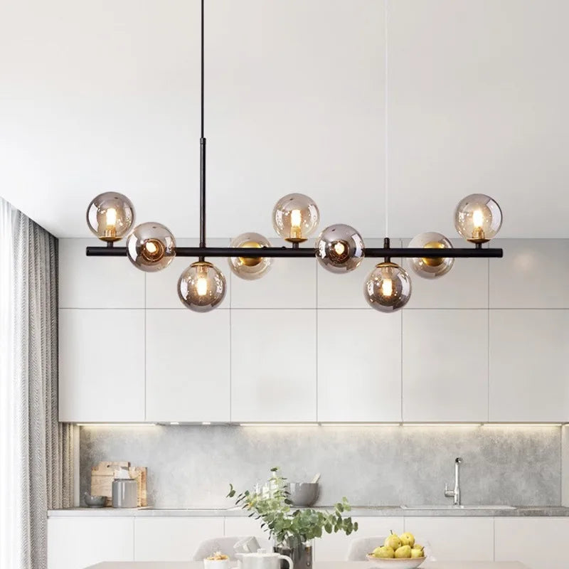 DecorBites™ 9-Light Modern Black LED Chandelier