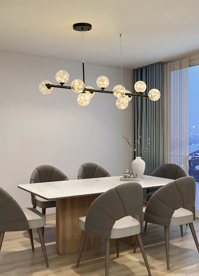 DecorBites™ 9-Light Modern Black LED Chandelier