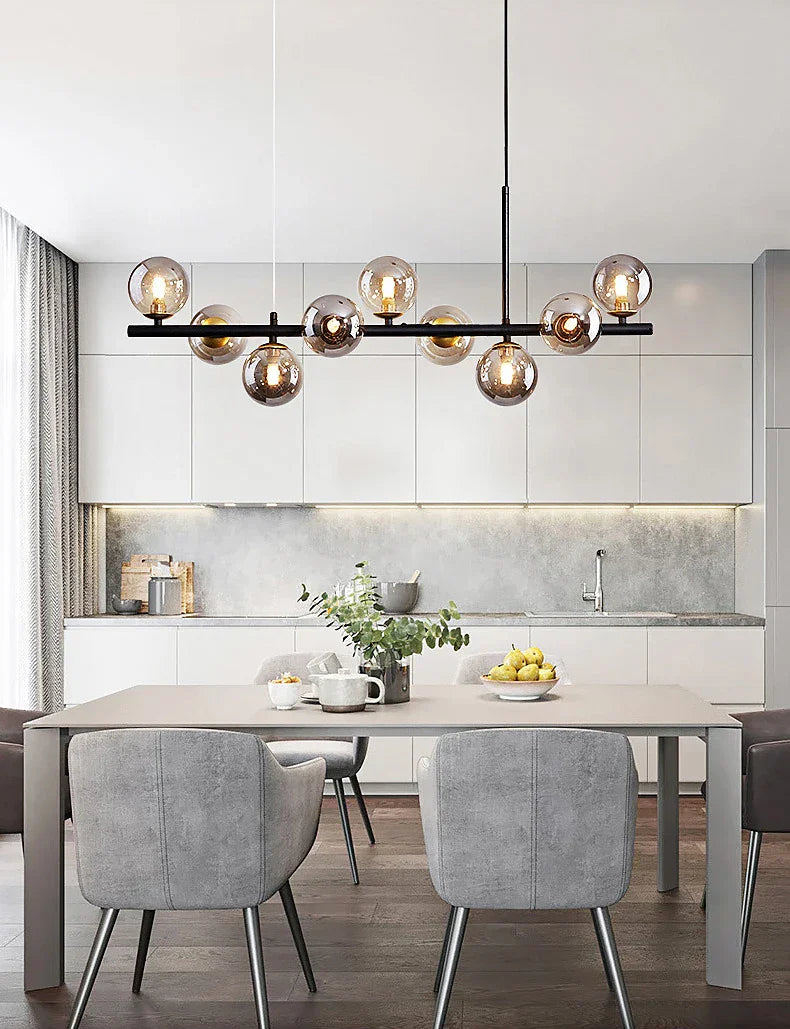 DecorBites™ 9-Light Modern Black LED Chandelier