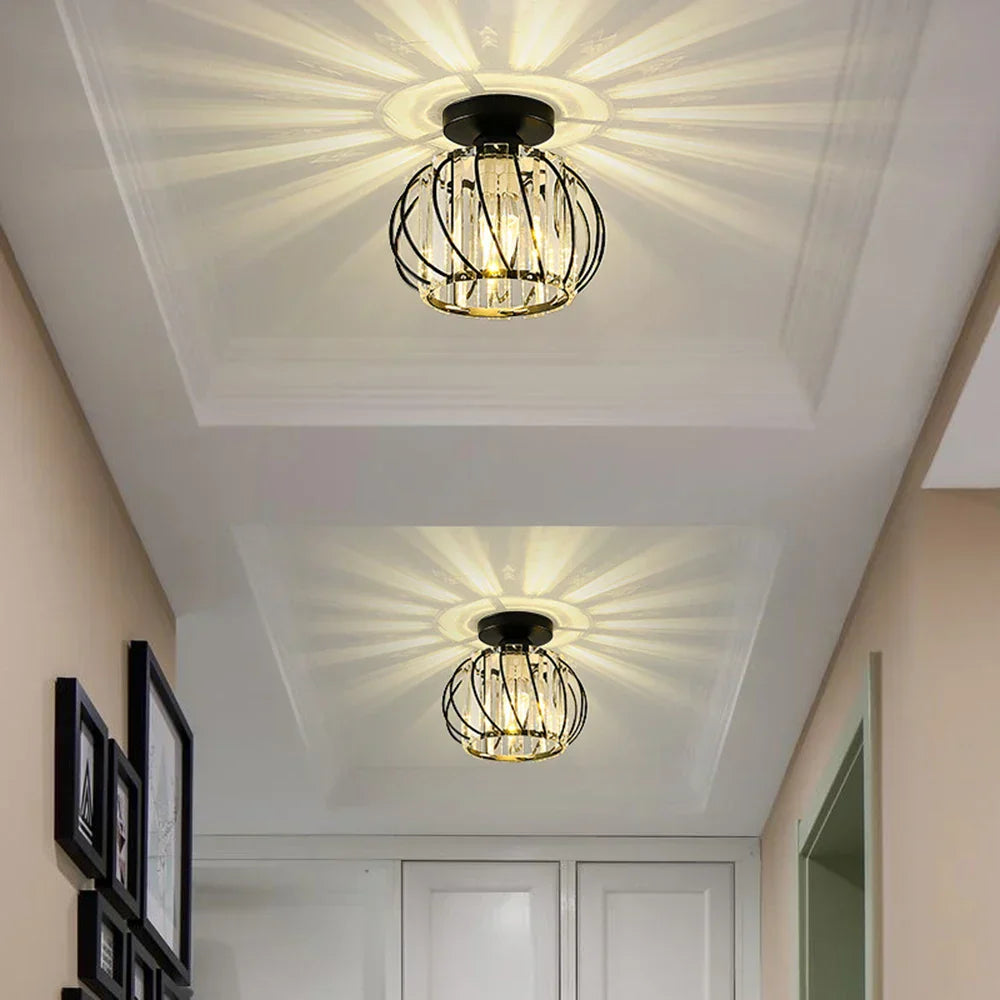 DecorBites™ Crystal Ceiling Light: Nordic Modern K9, Indoor Lamp for Hallway, Bedroom, Dining Room.