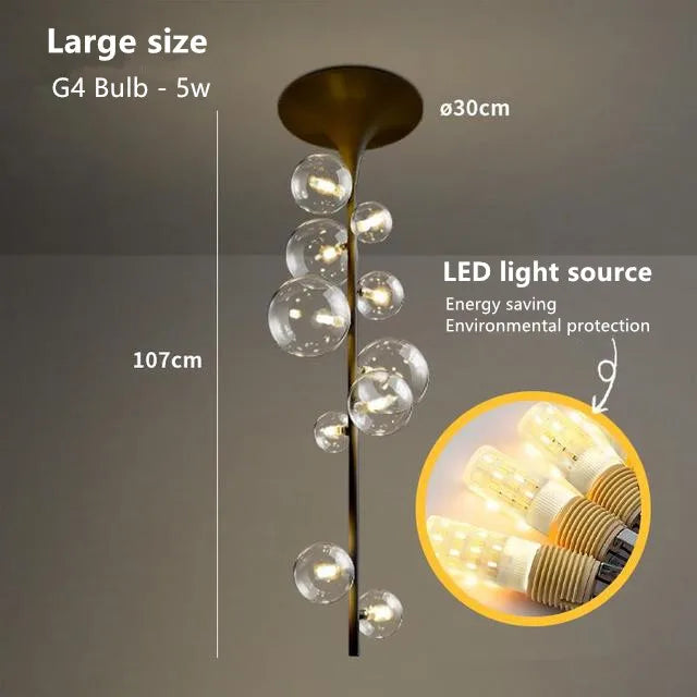 DecorBites™ Glass Bubble Pendant Light: Modern Nordic Design for Dining Room, Bar, Coffee Shop.