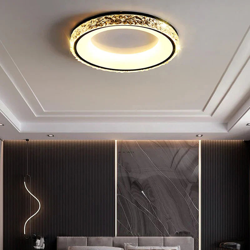 DecorBites™ Concave Round LED Ceiling Light with Remote Control for Bedroom Living Room