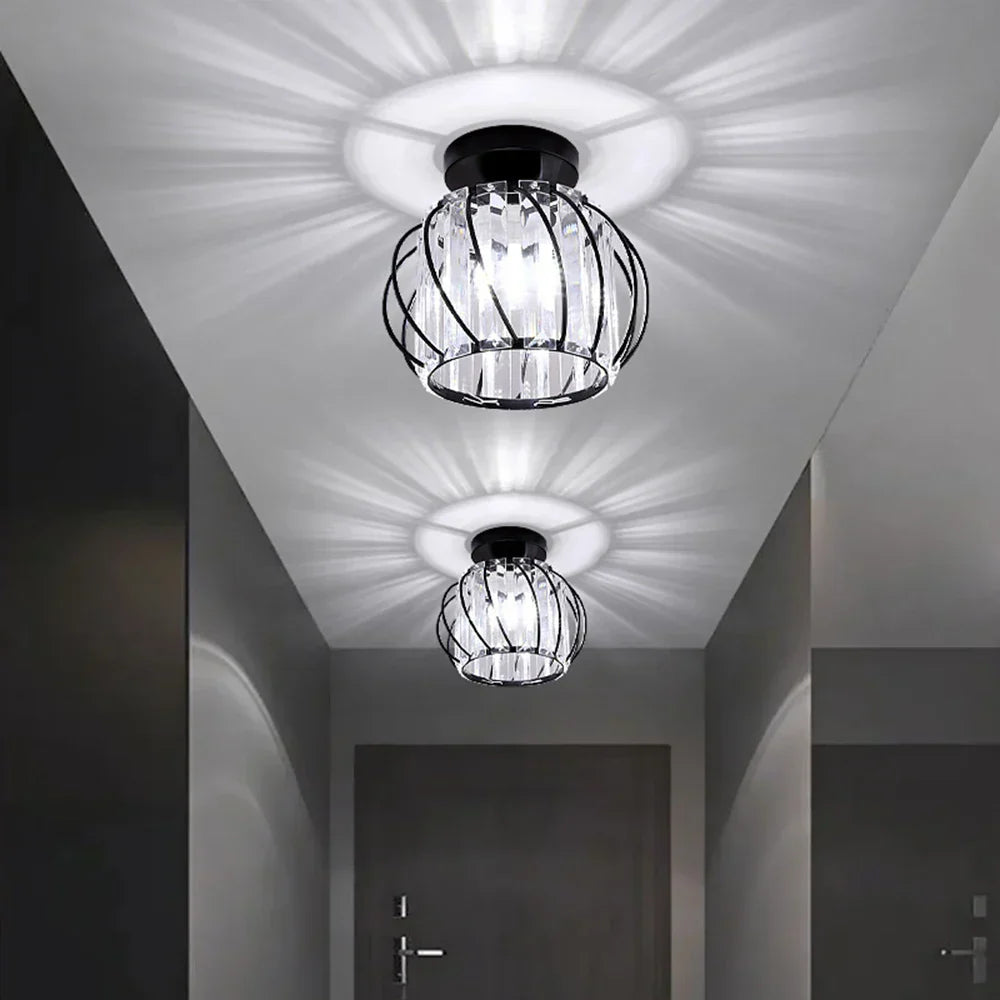 DecorBites™ Crystal Ceiling Light: Nordic Modern K9, Indoor Lamp for Hallway, Bedroom, Dining Room.