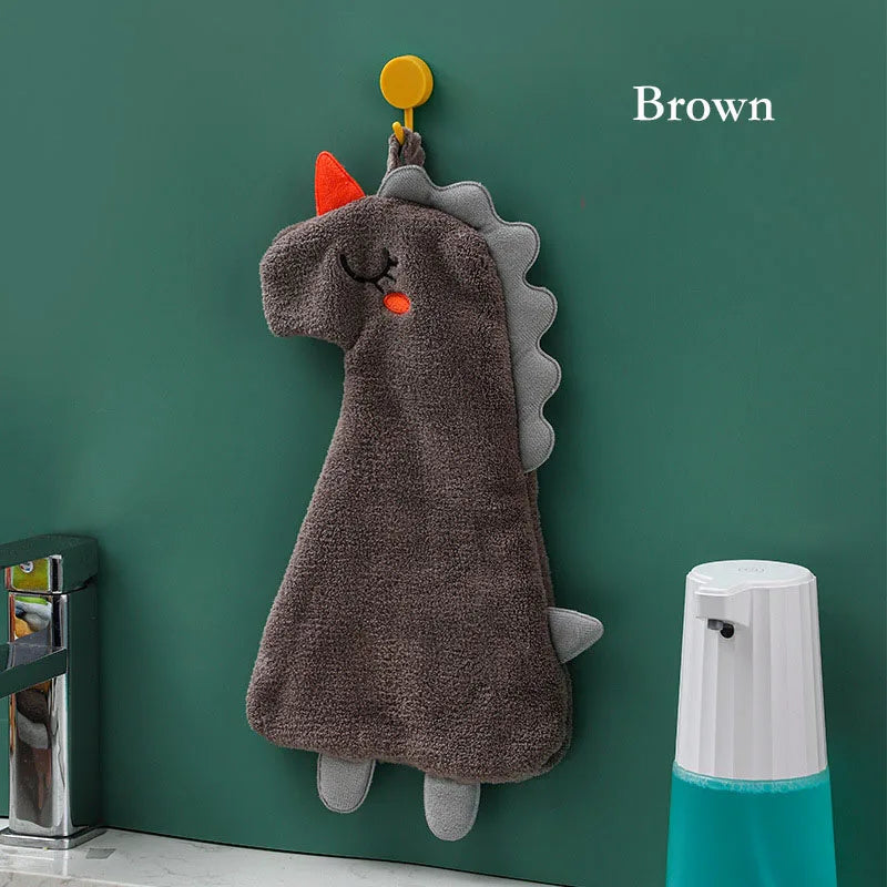 DecorBites™ Cartoon Animal Hand Towel: Soft & Absorbent Kitchen Cloth for Children