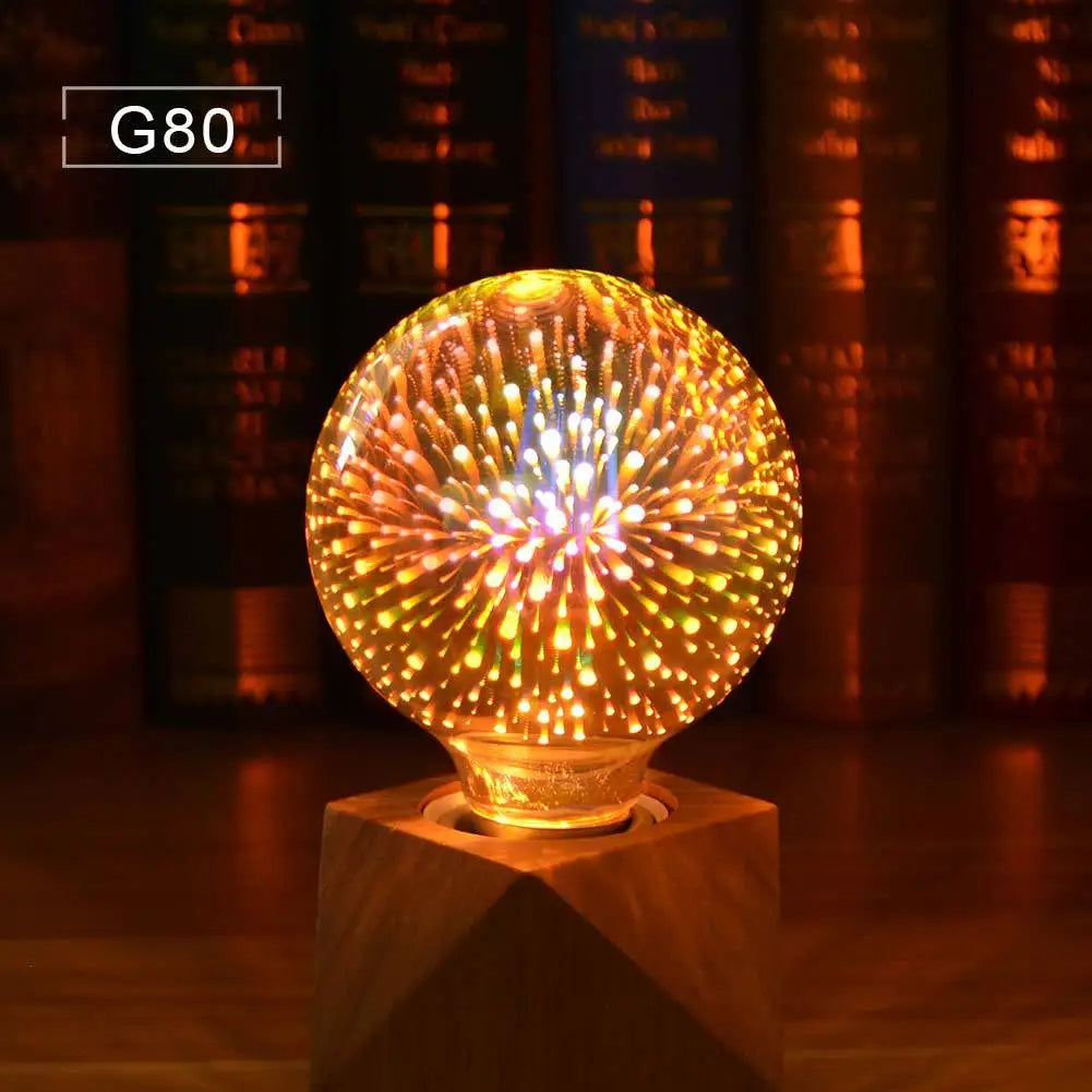 DecorBites™ 3D Fireworks LED Bulb Star Night Light for Holiday Party Decoration