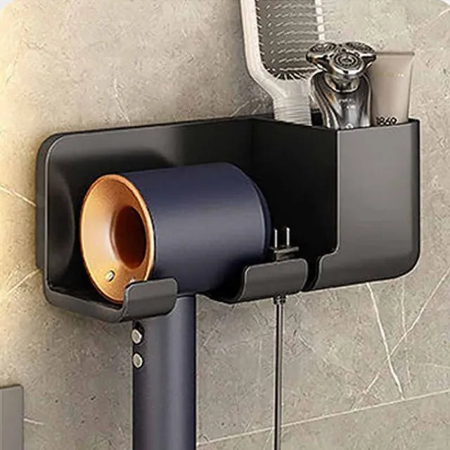 DecorBites™ Hair Dryer Holder and Bathroom Shelves with Storage Box