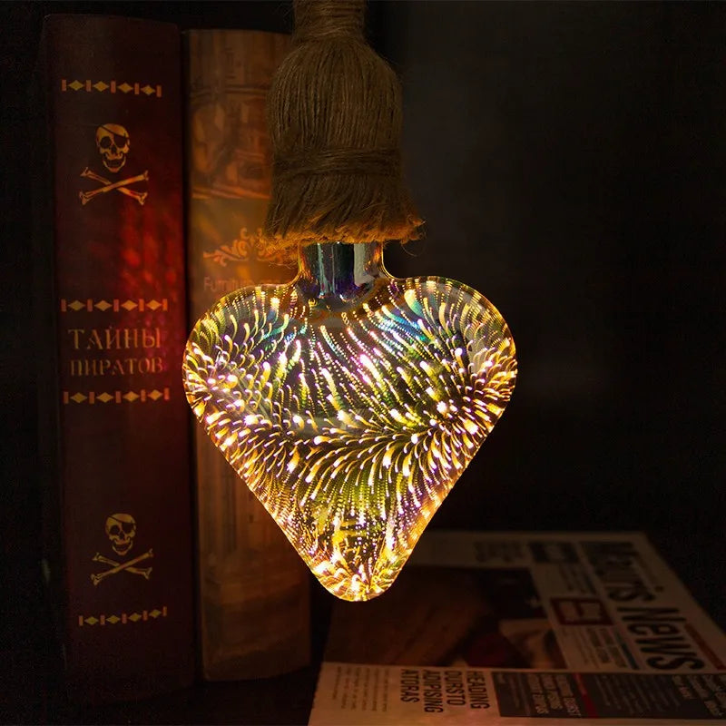DecorBites™ 3D Fireworks LED Bulb Star Night Light for Holiday Party Decoration