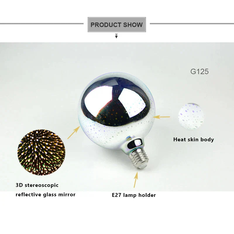 DecorBites™ 3D Fireworks LED Bulb Star Night Light for Holiday Party Decoration