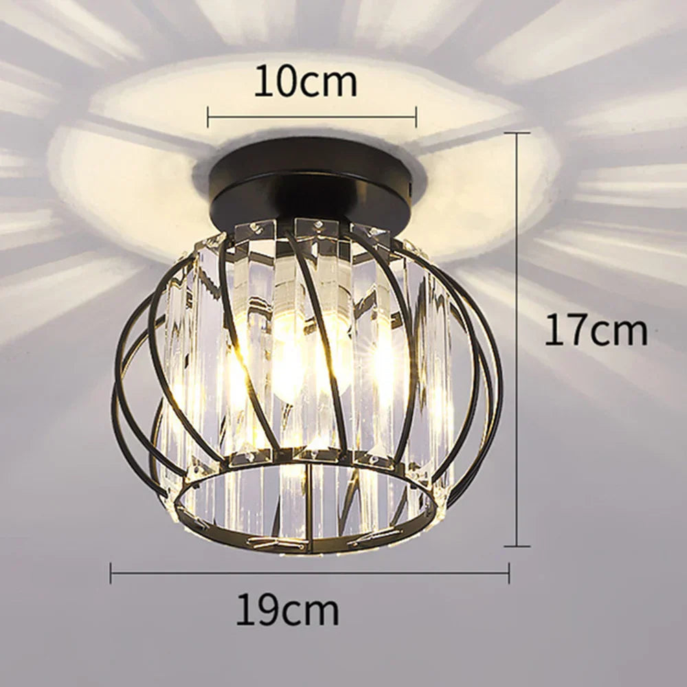 DecorBites™ Crystal Ceiling Light: Nordic Modern K9, Indoor Lamp for Hallway, Bedroom, Dining Room.