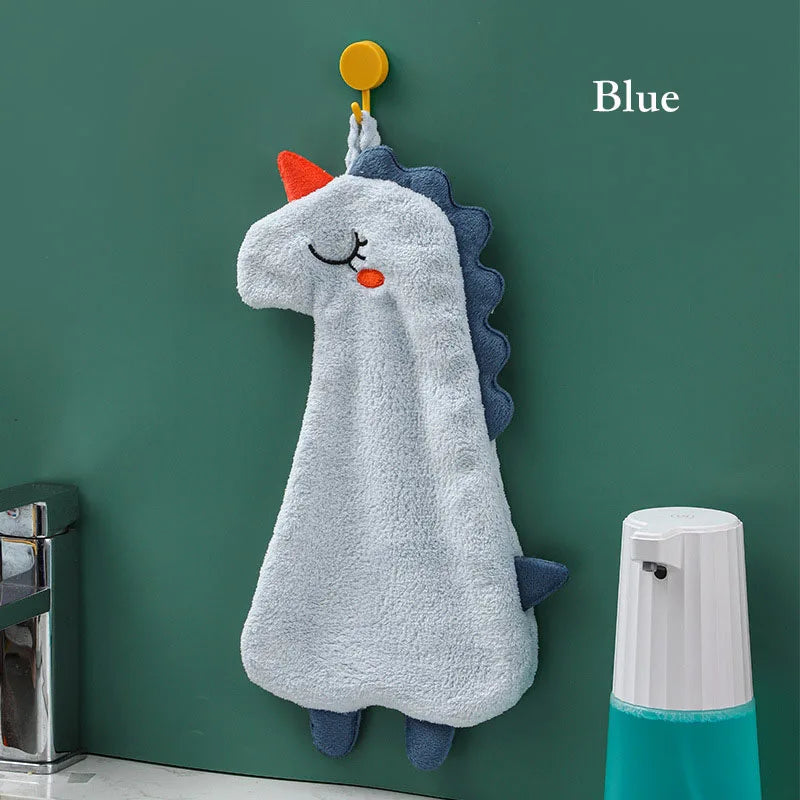DecorBites™ Cartoon Animal Hand Towel: Soft & Absorbent Kitchen Cloth for Children