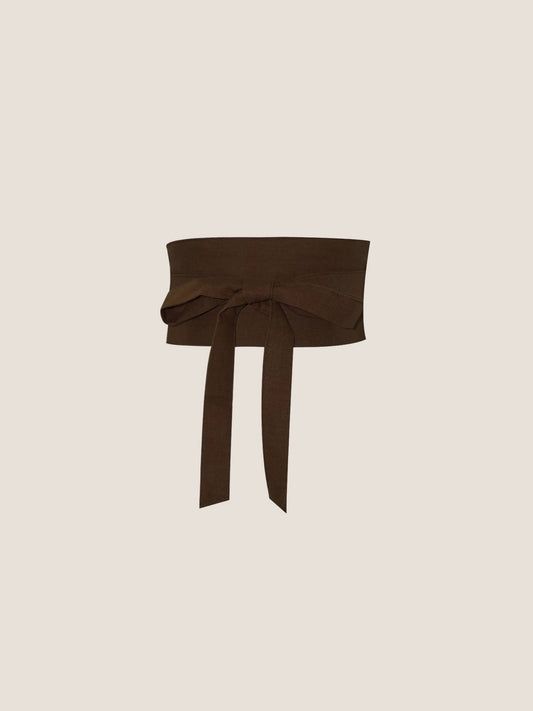 Linen Wide Tie-Front Waist Belt ZAFIRA