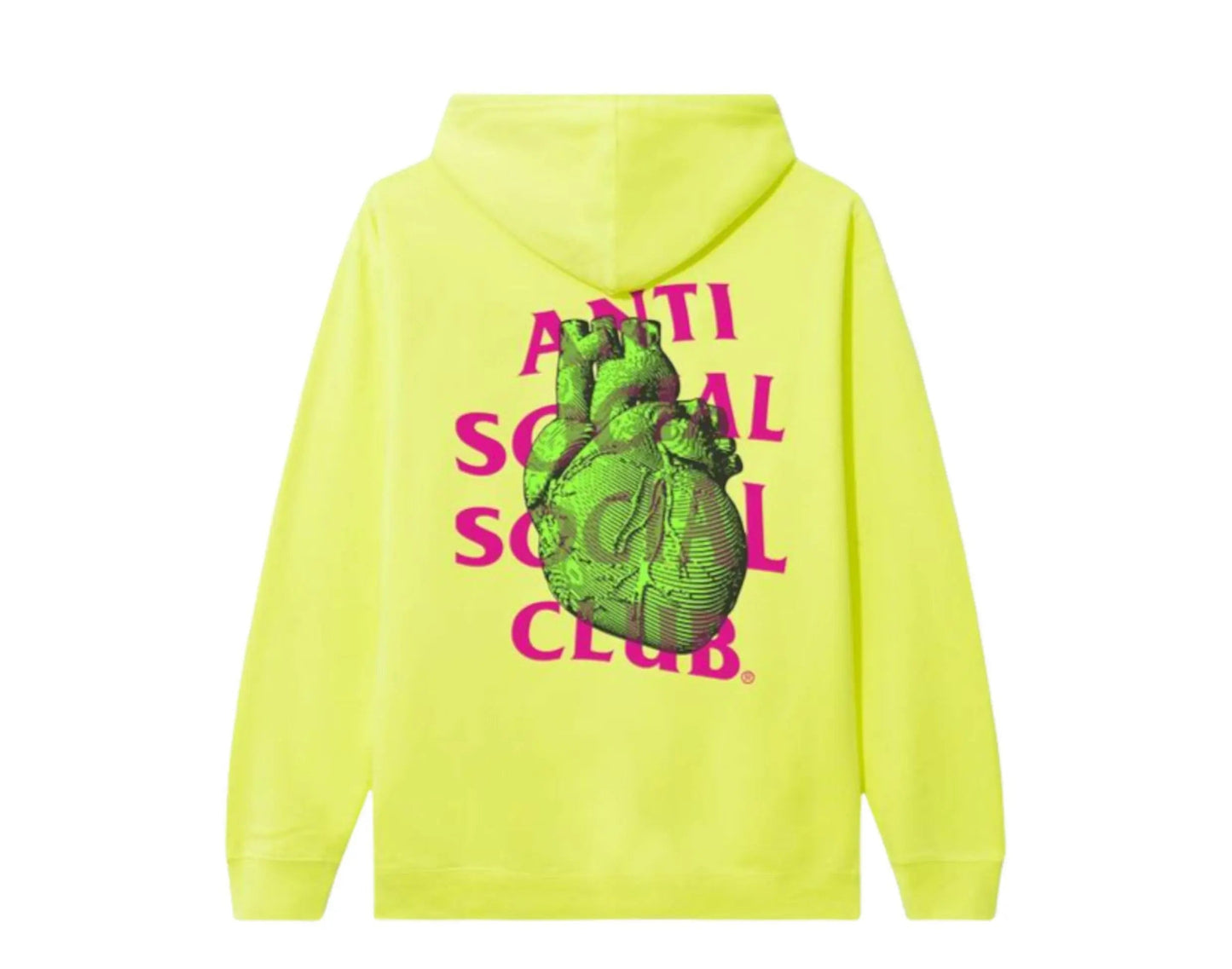 Anti Social Social Club Pulse Check Men Hoodie Safety Yellow