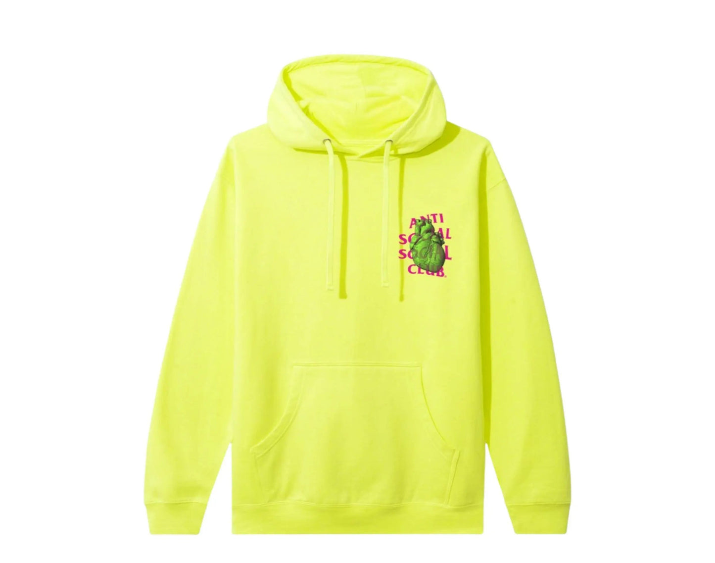 Anti Social Social Club Pulse Check Men Hoodie Safety Yellow