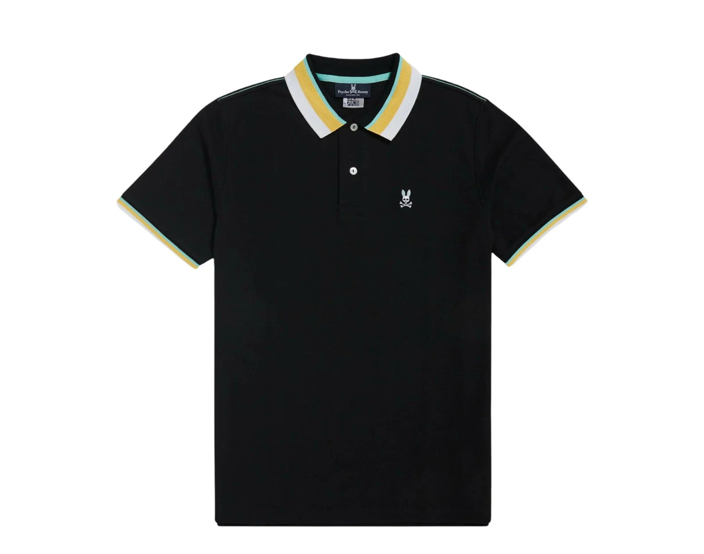 Psycho Bunny Oliver Neon Tipped Men Polo Shirt Black