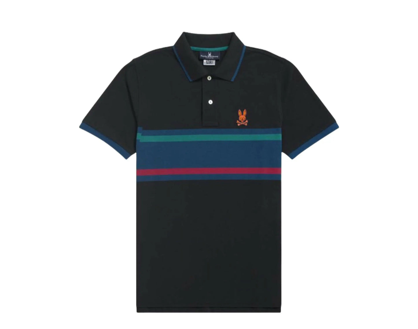 Psycho Bunny Corby Stripe Men Polo Shirt Black