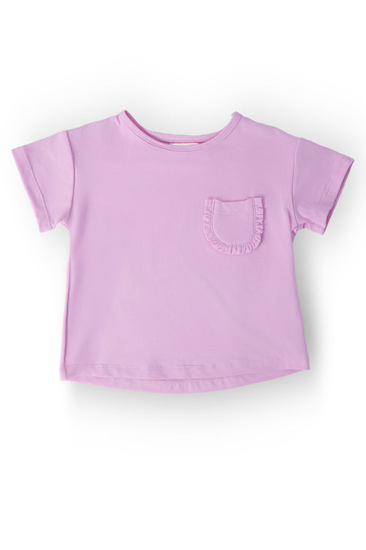 Bright Lilac Ruffle Pocket Tee