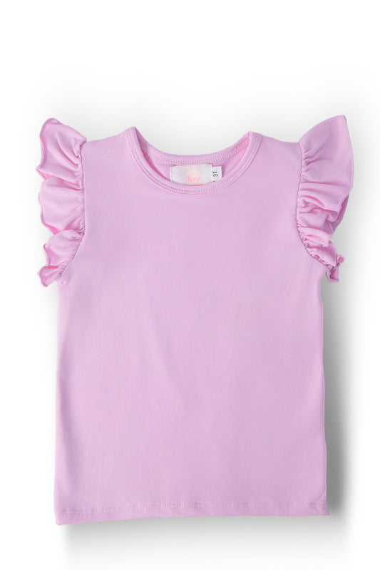Bright Lilac S/S Ruffle Tee